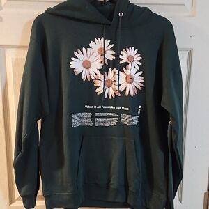 TWLOHA (To Write Love On Her Arms) DAISY HOODIE ADULT UNISEX: GREEN: EUC: SIZE L